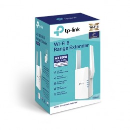 TP-LINK Extender RE505X 802.11ax, 2.4GHz/5GHz, 300+1200 Mbit/s, 10/100/1000 Mbit/s, Ethernet LAN (RJ-45) ports 1, Antenna type 2