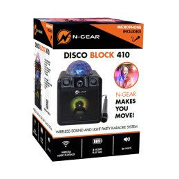 N-Gear Portable Bluetooth and Disco Karaoke Speaker The Disco Block 410 50 W, Portable, Wireless connection, Black, Bluetooth
