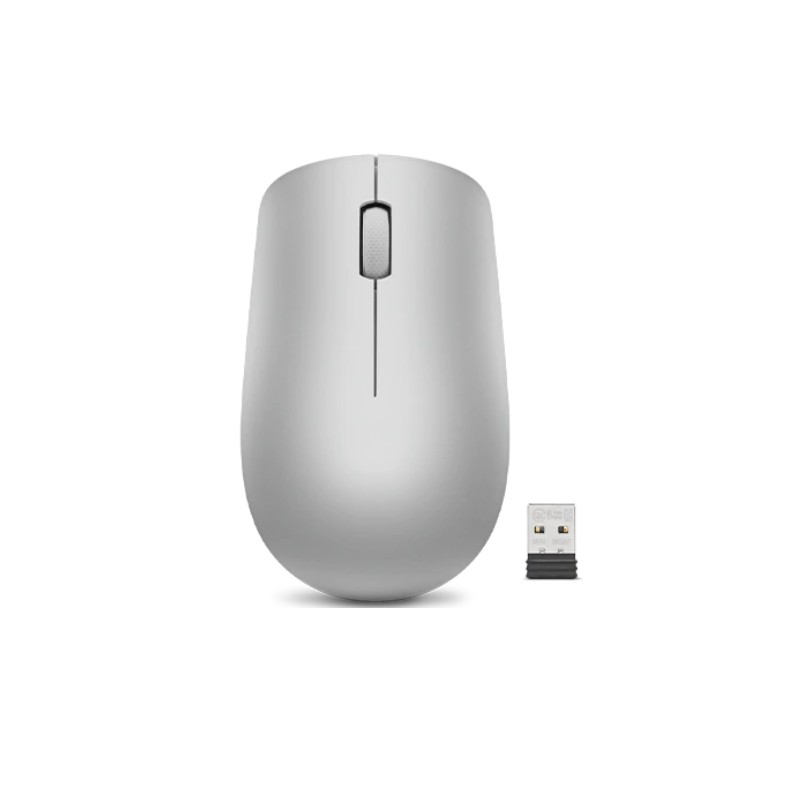 Lenovo Wireless Mouse 530 Optical Mouse, Platinum Grey, 2.4 GHz Wireless via Nano USB