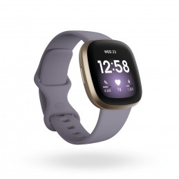 Fitbit Versa 3 Smart watches, GPS (satellite), Amoled, Heart rate monitor, Waterproof, Bluetooth, Soft Gold/Thistle