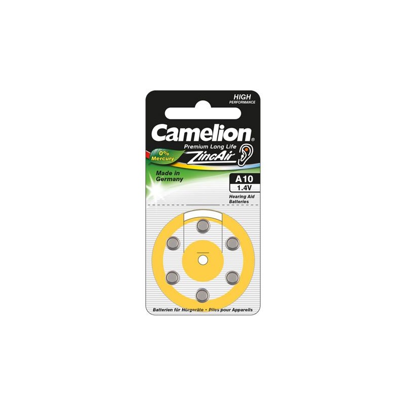 Camelion A10/DA10/ZL10, Zinc air cells, 6 pc(s)