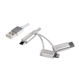Logilink USB 2.0 cable, USB-A/M to Micro-USB+USB+Lightning CU0126 1 m, USB 2.0 micro B/Plug + Lightning/Plug + USB-C/Plug, USB 2