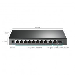 TP-LINK 10-Port Gigabit Easy Smart Switch with 8-Port PoE+ TL-SG1210MPE PoE Switches, Desktop, Power supply type External, Ether