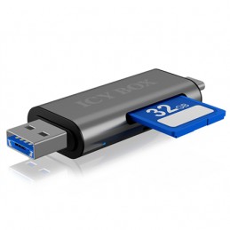 Icy box IB-CR200-C SD/MicroSD (TF) USB 2.0 card reader with Type-C and -A to micro USB (OTG) interface, anthracite Raidsonic Ext