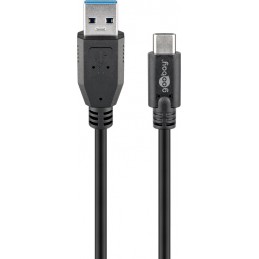 Goobay Sync & Charge Super Speed USB-C to USB A 3.0 charging cable 67999 Round cable, USB-C male, USB 3.0 male (type A), Black, 
