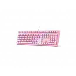 Aukey KM-G15 Mechanical Gaming Keyboard, Wired, EN, Blue Switch, USB, Pink