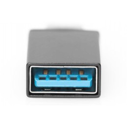Digitus USB Type-C adapter, type C to A M/F, 3A, 5GB, 3.0 Version AK-300506-000-S Black, Jack USB A, Plug USB C