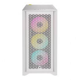 Corsair Tempered Glass PC Case iCUE 4000D RGB AIRFLOW Side window, White, Mid-Tower, Power supply included No