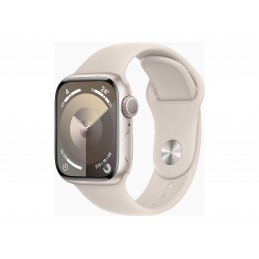 Apple Watch Series 9 GPS 41mm Starlight Aluminium Case with Starlight Sport Band - M/L Apple