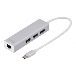 DIGITUS USB Type-C 3-Port Hub + Gigabit Ethernet Digitus