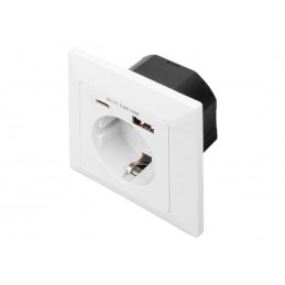 DIGITUS Safety Plug for Flush Mounting with 1 x USB Type-C, 1 x USB A Digitus