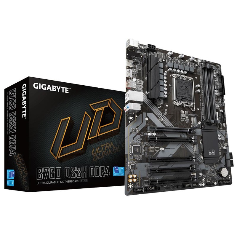 Mainboard|GIGABYTE|Intel B760 Express|LGA1700|ATX|Memory DDR4|Memory slots 4|4xPCI-Express 3.0 1x|1xPCI-Express 4.0 16x|2xM.2|1x