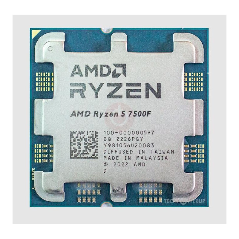 CPU|AMD|Desktop|Ryzen 5|7500F|3700 MHz|Cores 6|6MB|Socket SAM5|65 Watts|OEM|100-000000597