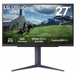 LCD Monitor|LG|27"|Panel IPS|2560x1440|16:9|180Hz|1 ms|Pivot|Height adjustable|Tilt|Colour Black|27GS85Q-B