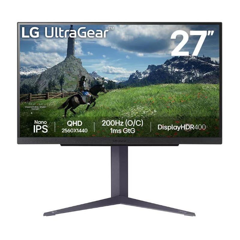 LCD Monitor|LG|27"|Panel IPS|2560x1440|16:9|180Hz|1 ms|Pivot|Height adjustable|Tilt|Colour Black|27GS85Q-B