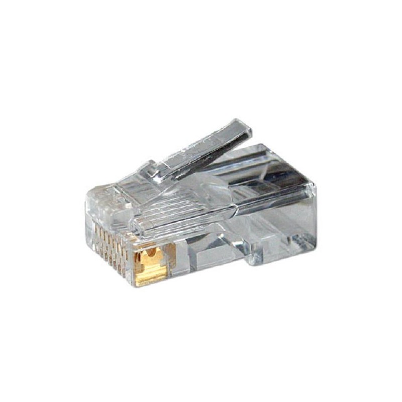 MP0002 | CAT5e Modular PlugSuitable for 8P8C Round CablePlug unshieldedGold-plated contacts | Transparent