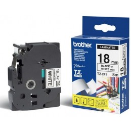 Brother | TZ-241 Laminated Tape | Black on White | TZe | 8 m | 1.8 cm