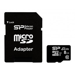 Silicon Power | Elite 8GB microSDHC UHS-I | 8 GB | Micro SDHC | Flash memory class Class 10 | SD