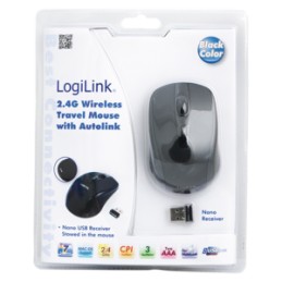 Logilink | Maus optisch Funk 2.4 GHz | 2.4GH wireless mini mouse with autolink | wireless | Black