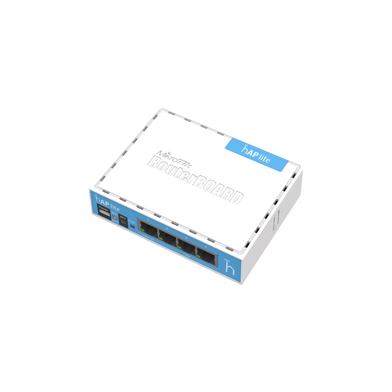 hAP Lite Classic | RB941-2nD | 802.11n | 10/100 Mbit/s | Ethernet LAN (RJ-45) ports 4 | Mesh Support No | MU-MiMO No | No mobile