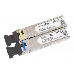 MikroTik Pair of SFP modules S-3553LC20D (S-35LC20D 1.25G SM 20km T1310nm/R1550nm + S-53LC20D 1.25G SM 20km T1550nm/R1310nm) | M