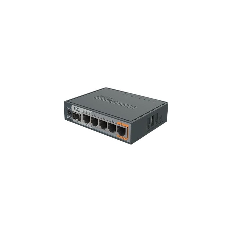 Mikrotik Wired Ethernet Router RB760iGS, hEX S, Dual Core 880MHz CPU, 256MB RAM, 16 MB (MicroSD), 5xGigabit LAN, 1xSFP, USB, IPs