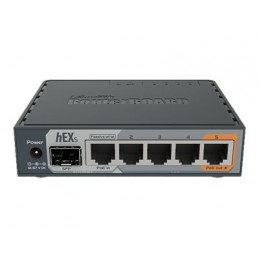 Mikrotik Wired Ethernet Router RB760iGS, hEX S, Dual Core 880MHz CPU, 256MB RAM, 16 MB (MicroSD), 5xGigabit LAN, 1xSFP, USB, IPs