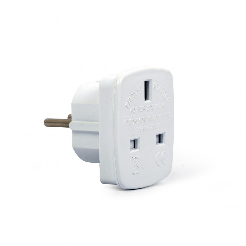 Gembird | AC power adapter, UK socket to EU Schuko plug, 7.5 A | Travel adapter