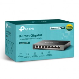 TP-LINK | Switch | TL-SG108E | Web managed | Wall mountable | 1 Gbps (RJ-45) ports quantity 8 | Power supply type External | 36 