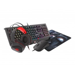 GENESIS COMBO set 4in1 cobalt 330 rgb keyboard + mouse +headphones + mousepad, us layout | Genesis | Wired | On-Ear | COMBO set 