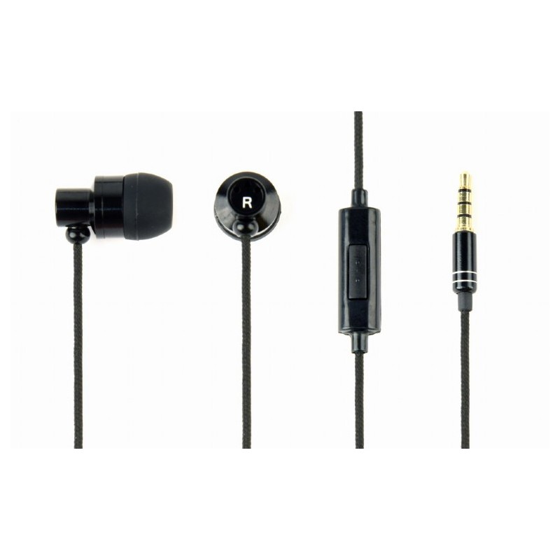 Gembird | Metal earphones with microphone "Paris" | Built-in microphone | 3.5 mm | Black