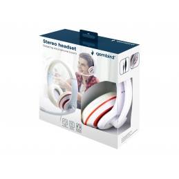 Gembird | Stereo Headset | MHS 03 WTRD | 3.5 mm | Headset | White with Red Ring