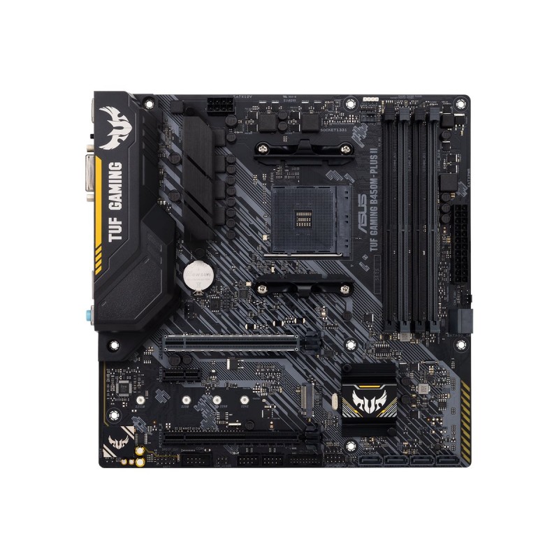 Asus | TUF GAMING B450M-PLUS II | Processor family AMD | Processor socket AM4 | DDR4 | Memory slots 4 | Number of SATA connector