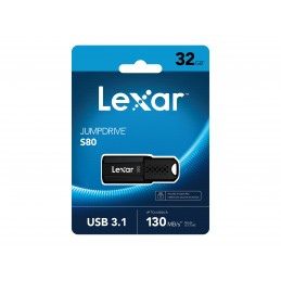 Lexar | Flash drive | JumpDrive S80 | 32 GB | USB 3.1 | Black