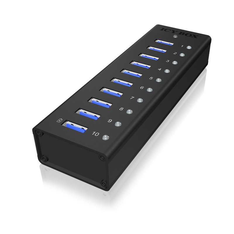 Raidsonic | 10 port USB 3.0 Hub | Icy Box IB-AC6110