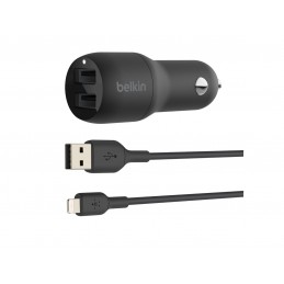 Belkin | Dual USB-A Car Charger 24W + USB-A to Lightning Cable | BOOST CHARGE