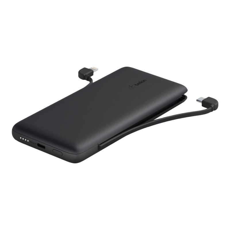 Belkin | BOOST CHARGE Plus Power Bank | 10000 mAh | Integrated LTG and USB-C cables | Black