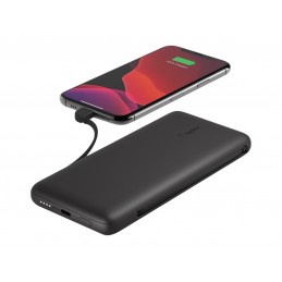 Belkin | BOOST CHARGE Plus Power Bank | 10000 mAh | Integrated LTG and USB-C cables | Black