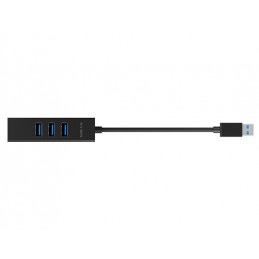 Raidsonic | 4 Port Hub with USB 3.0 Type-A, Type-C, Gigabit LAN | Icy Box IB-HUB1419-LAN