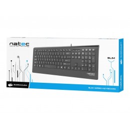 Natec Keyboard, Barracuda, US Layout, Slim | Natec | Keyboard | Barracuda | Standard | Wired | US | Black | 529 g