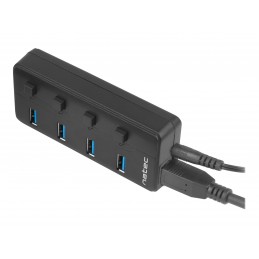 Natec USB 3.0 HUB, Mantis 2, 4-Port, On/Off with AC Adapter | Natec | 4 Port Hub With USB 3.0 | Mantis NHU-1557 | Black