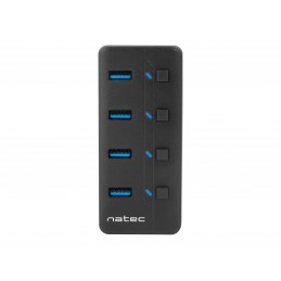 Natec USB 3.0 HUB, Mantis 2, 4-Port, On/Off with AC Adapter | Natec | 4 Port Hub With USB 3.0 | Mantis NHU-1557 | Black