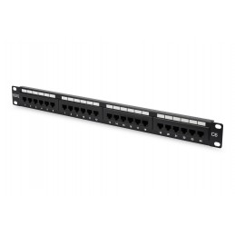 Digitus | Patch Panel | DN-91624U | Black | Category: CAT 6 Ports: 24 x RJ45 Retention strength: 7.7 kg Insertion force: 30N max