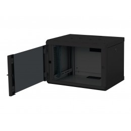 Digitus | Wall Mounting Cabinet | DN-19 07-U-SW | Black | IP protection class: IP20 Front door: Glass door, single opening Cabin