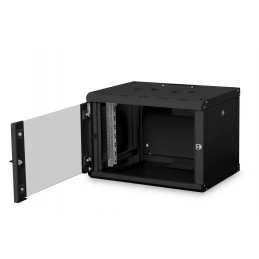 Digitus | Wall Mounting Cabinet | DN-19 07-U-SW | Black | IP protection class: IP20 Front door: Glass door, single opening Cabin