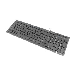 Natec | Keyboard | Discus 2 Slim | Standard | Wired | US | Black | USB 2.0 | 424 g | Numeric keypad