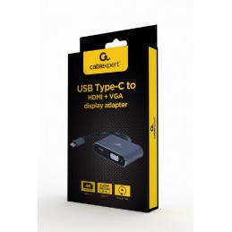 Cablexpert | USB Type-C to HDMI and VGA display adapter | A-USB3C-HDMIVGA-01 | USB Type-C