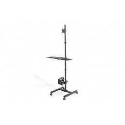 Digitus | Mobile workstation with individual height adjustment | DA-90374 | Monitor Mount, PC Holder | 17-32 " | Black