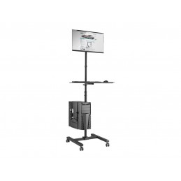 Digitus | Mobile workstation with individual height adjustment | DA-90374 | Monitor Mount, PC Holder | 17-32 " | Black