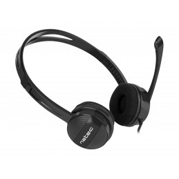 Natec | Headset | Canary Go | Wired | On-Ear | Microphone | Noise canceling | Black